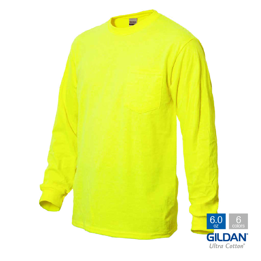 GILDAN　6.0ozウルトラコットン ポケット付きロングスリーブTシャツ　GL2410（無地）